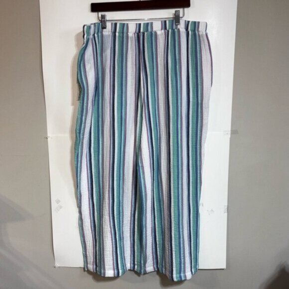 Habitat Escape Awning Stripe Cabana Pants Palm 65130 Women’s XL Vacation Cruise - Picture 9 of 11
